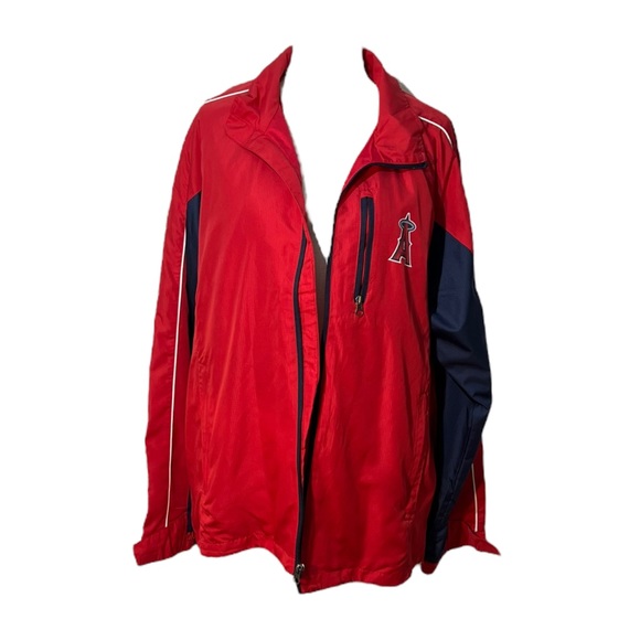 Ángels Red Long Sleeve Lightweight Windbreaker Shell Full Zip Up Jacket NEW - Picture 3 of 4